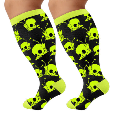 Chaussettes de compression grande taille à motif crâne d'escargot - image 9