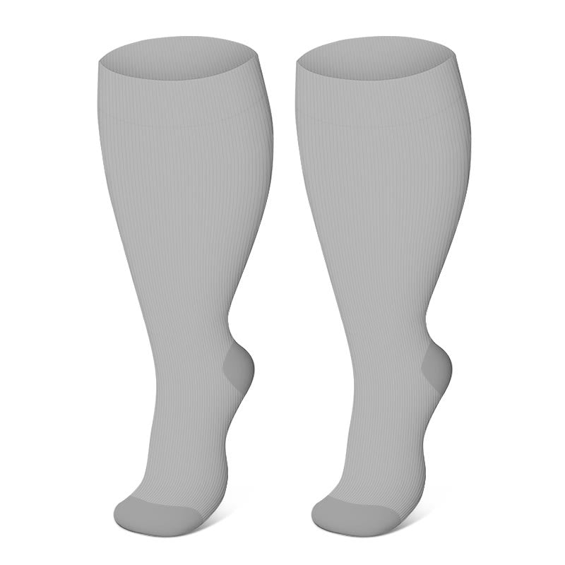 Chaussettes de compression à rayures vives grandes tailles 2XL à 7XL - Gris clair - 7XL - image 11