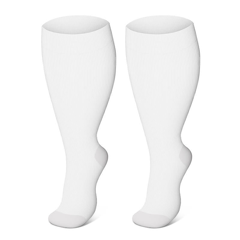 Chaussettes de compression à rayures vives grandes tailles 2XL à 7XL - Blanc - 7XL - image 12