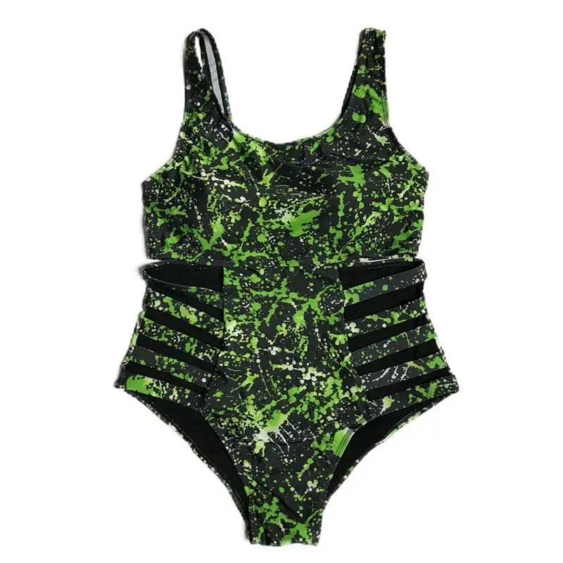 Maillot de bain une pièce imprimé à découpes et éclaboussures - image 9