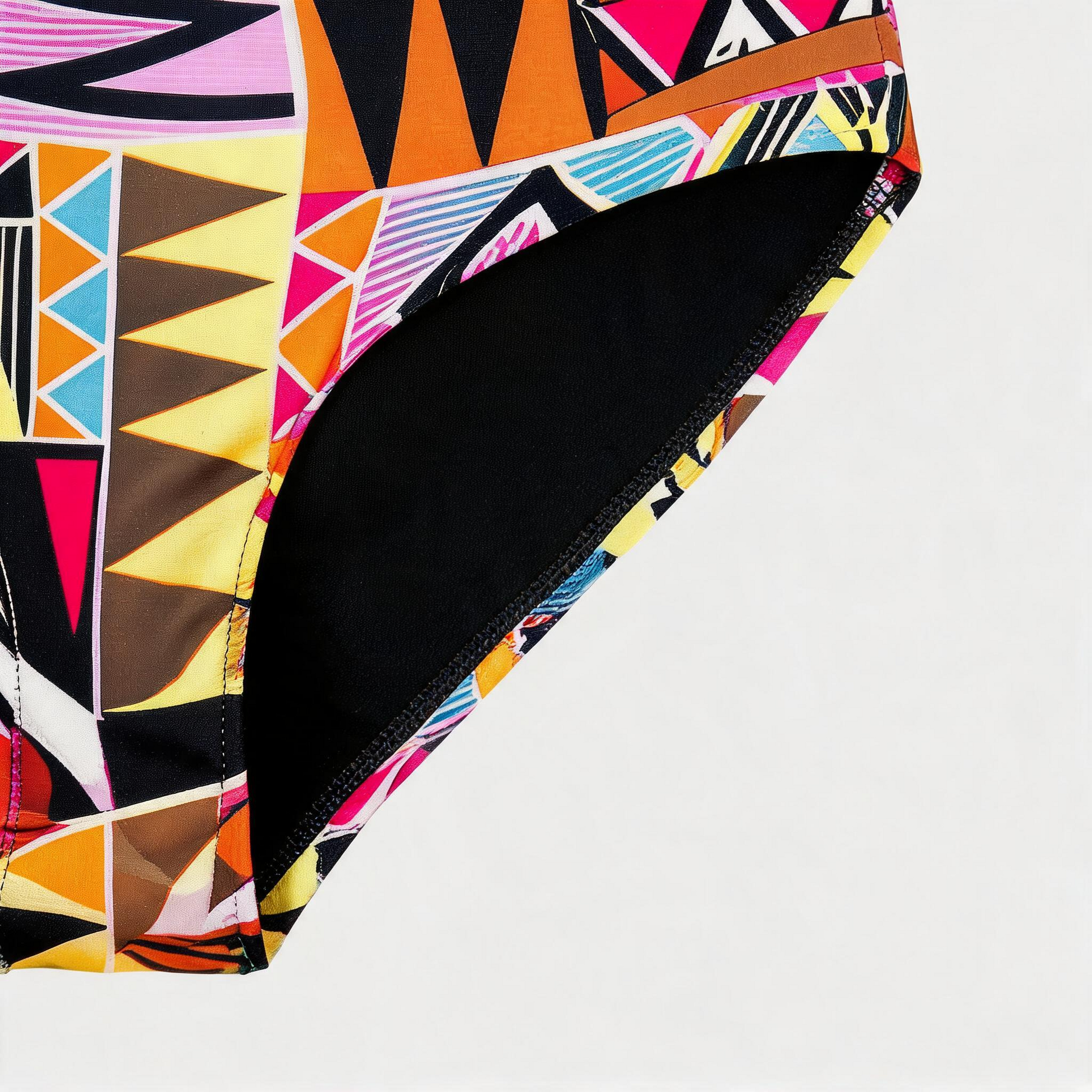 Maillot de bain une pièce taille haute à imprimé géométrique tribal - image 6