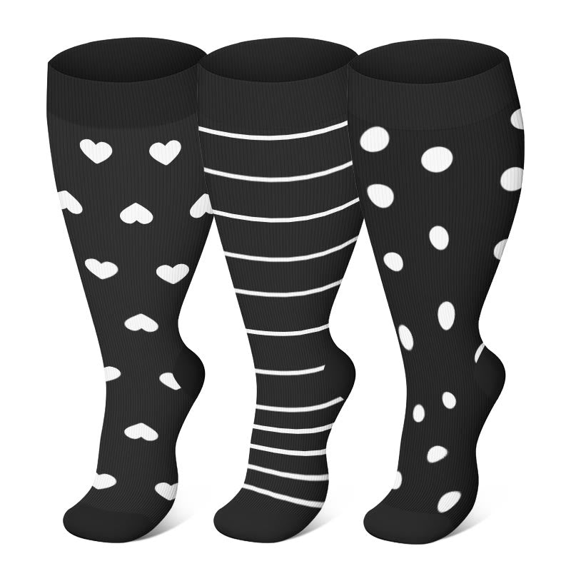 Chaussettes de compression à pois grandes tailles - image 0