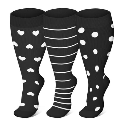 Chaussettes de compression à pois grandes tailles - image 0