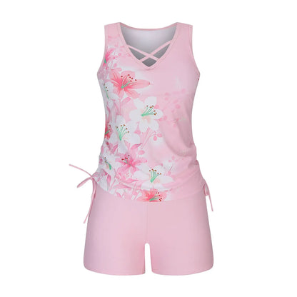 Ensemble tankini à bretelles croisées fleuries - image 8