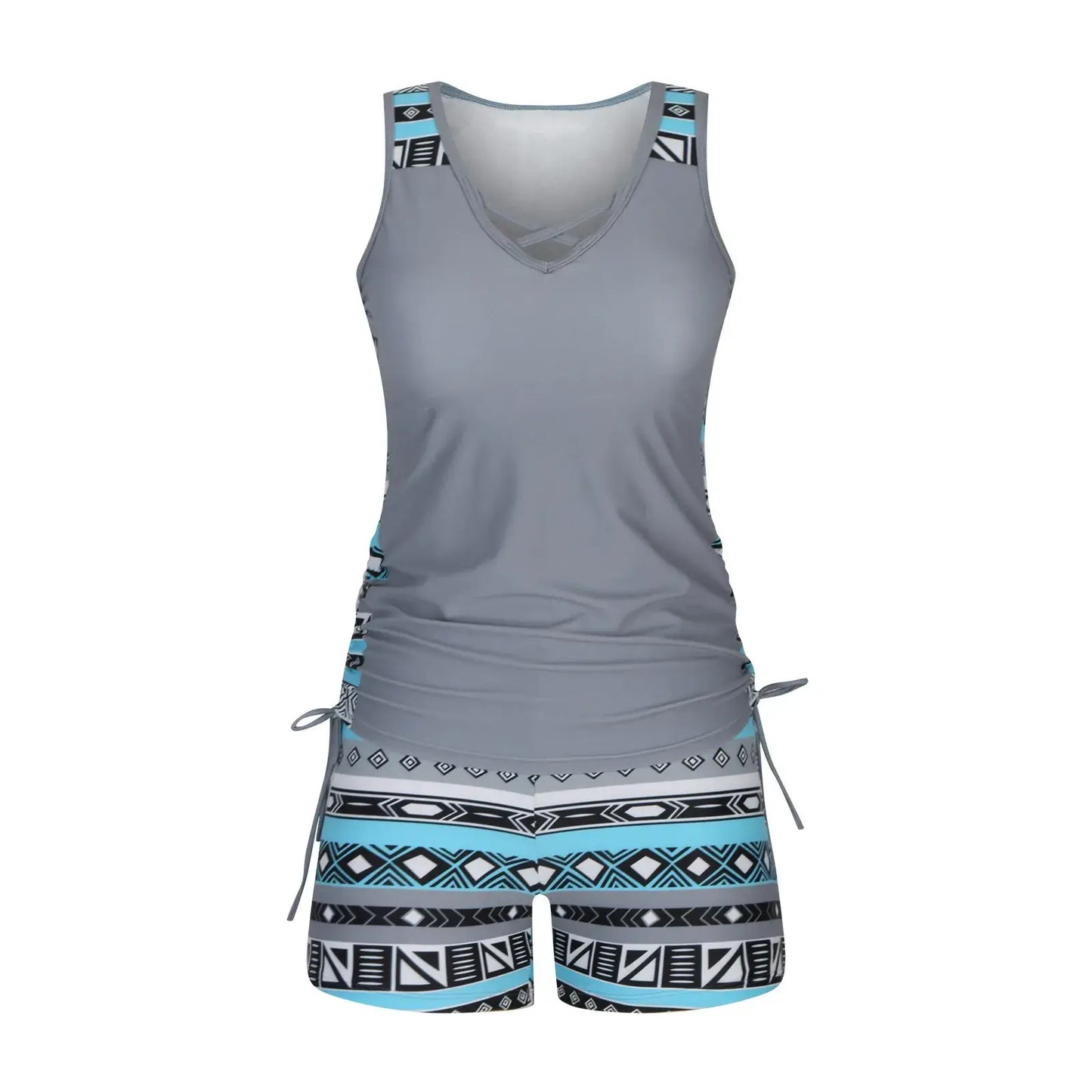Ensemble tankini à bretelles croisées fleuries - image 9