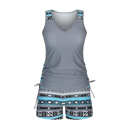 Ensemble tankini à bretelles croisées fleuries - image 9