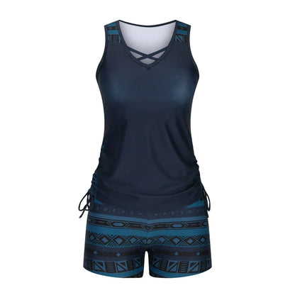Ensemble tankini à bretelles croisées fleuries - image 10