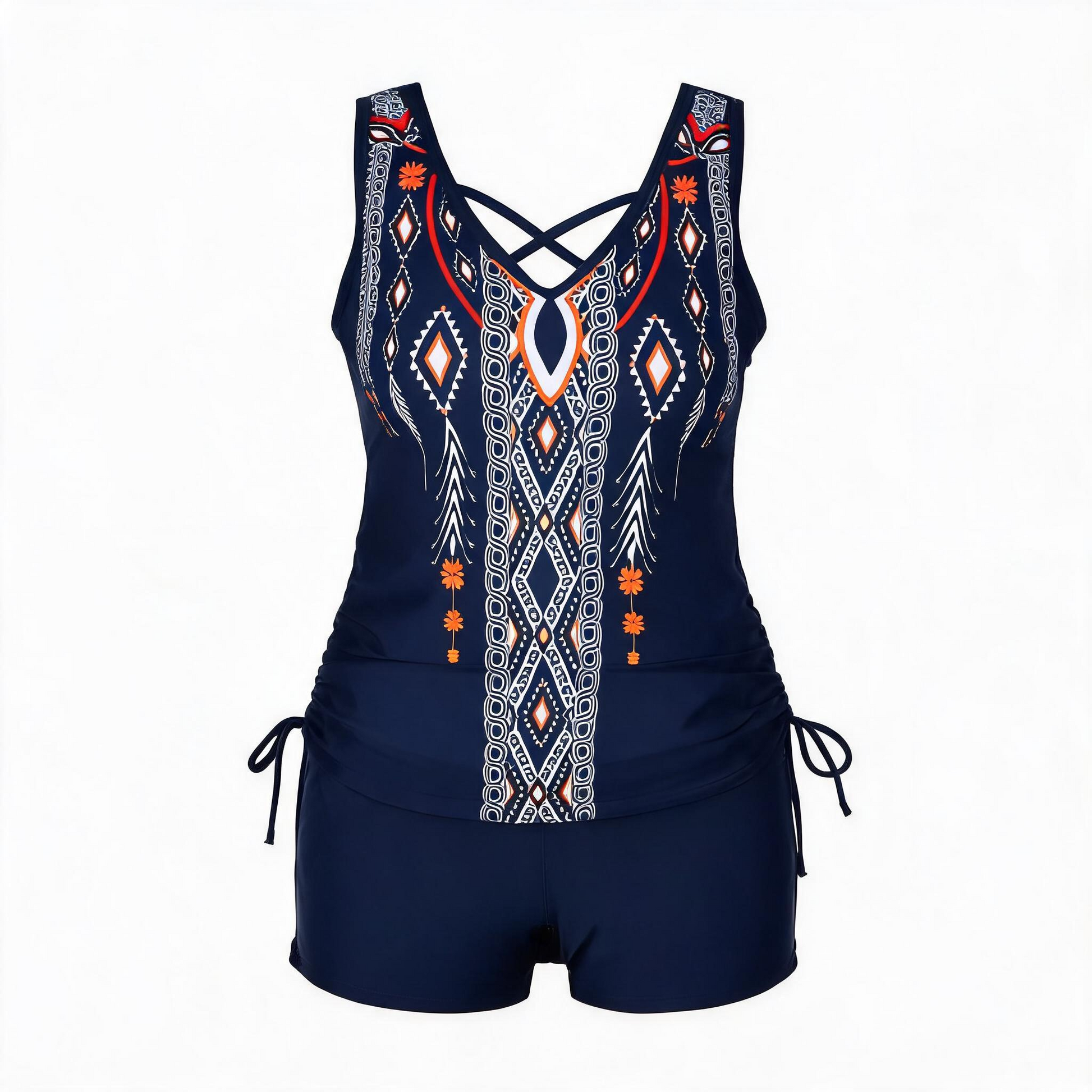 Ensemble tankini à bretelles croisées fleuries - image 11