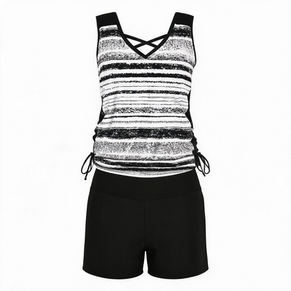 Ensemble tankini à bretelles croisées fleuries - image 12