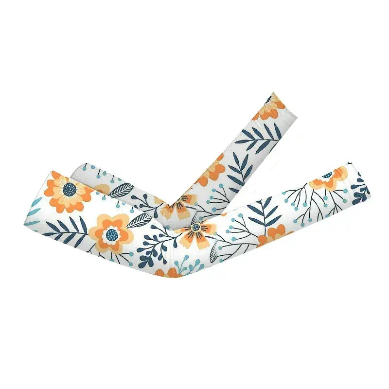 Manchons rafraîchissants à imprimé floral (2 paires) - Jaune - One Size - image 1