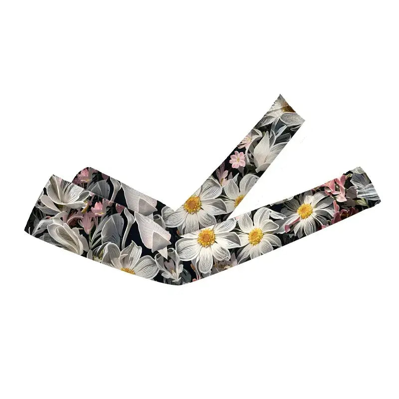 Manchons rafraîchissants à imprimé floral (2 paires) - Noir - One Size - image 5