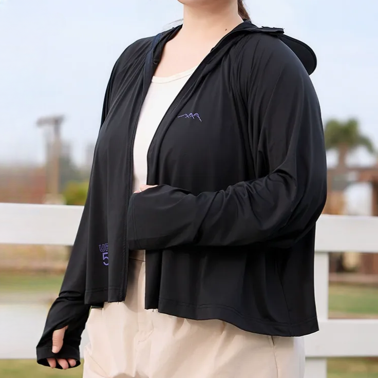 Veste de protection solaire à capuche zippée - image 1