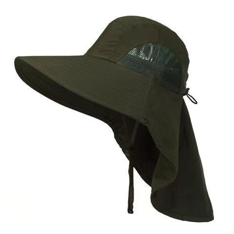Chapeau de soleil respirant avec protection pour la nuque - Noir - One Size - Pas de masque - image 0
