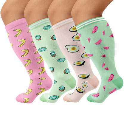 Chaussettes de compression fruitées et amusantes grandes tailles - image 1