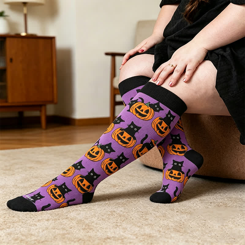 Chaussettes de compression Pumpkin Parade grandes tailles - Violet (1 paire) - 4XL - image 2
