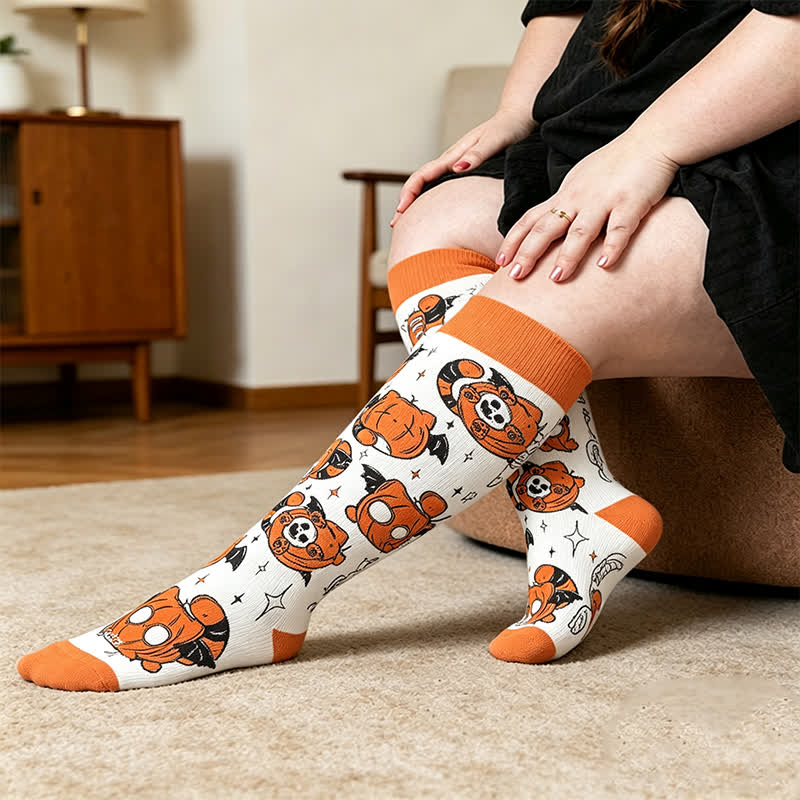 Chaussettes de compression Pumpkin Parade grandes tailles - Blanc (1 paire) - 4XL - image 1