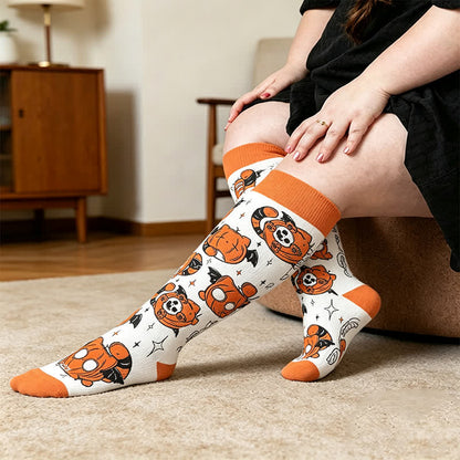 Chaussettes de compression Pumpkin Parade grandes tailles - Blanc (1 paire) - 4XL - image 1