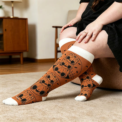 Chaussettes de compression Pumpkin Parade grandes tailles - Jaune (1 paire) - 4XL - image 3