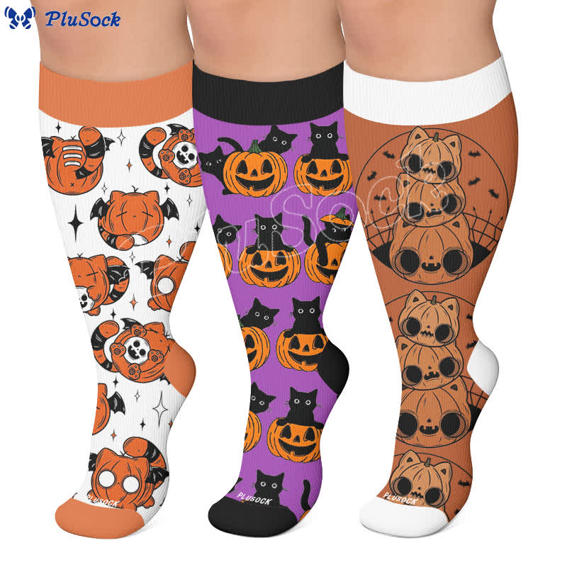 Chaussettes de compression Pumpkin Parade grandes tailles - image 0