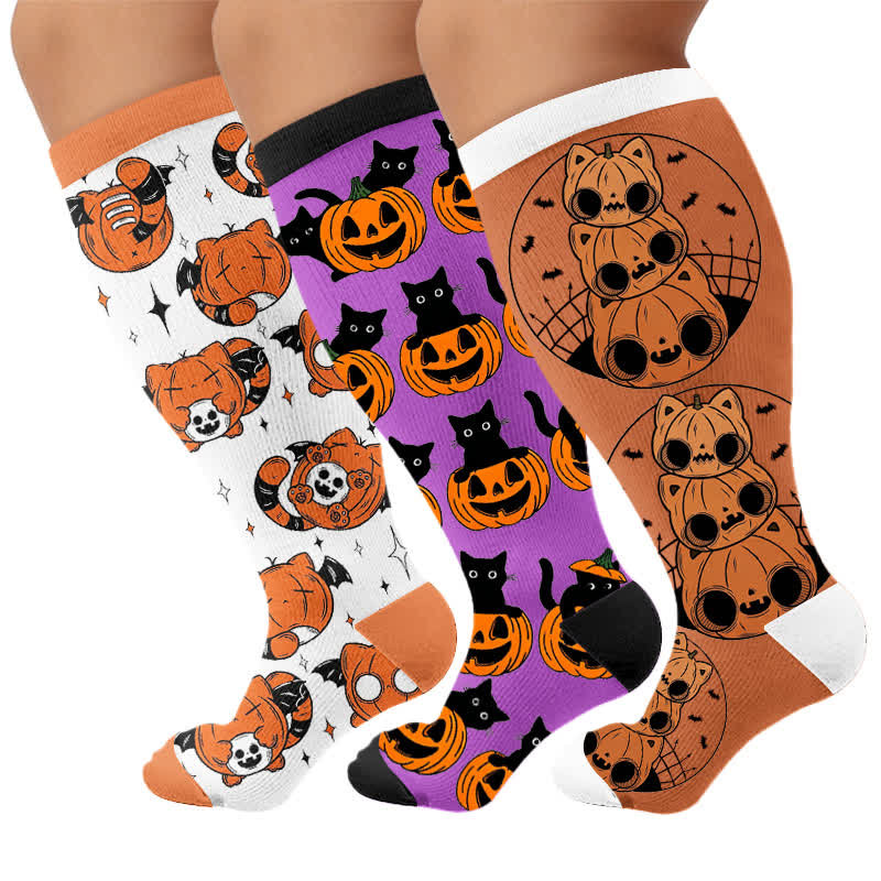 Chaussettes de compression Pumpkin Parade grandes tailles - Multicolore (3 paires) - 4XL - image 4
