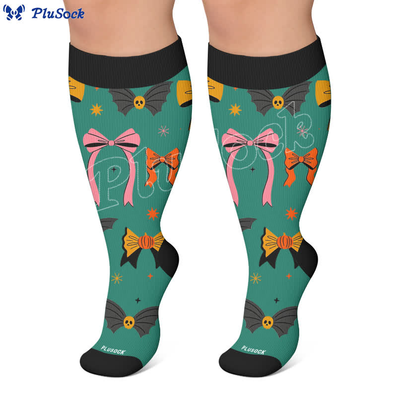 Chaussettes de compression chauve-souris Halloween grandes tailles - image 5
