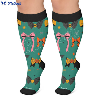 Chaussettes de compression chauve-souris Halloween grandes tailles - image 5