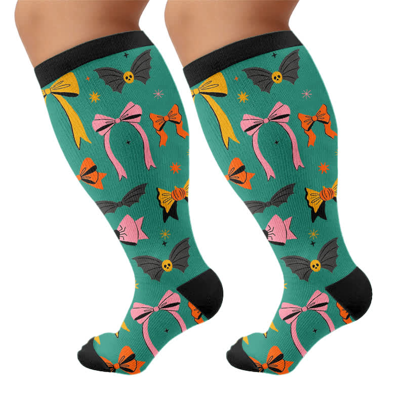 Chaussettes de compression chauve-souris Halloween grandes tailles - image 8