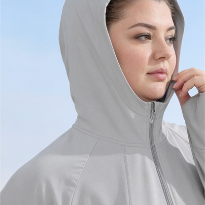 Veste légère à capuche zippée avec protection solaire - image 7