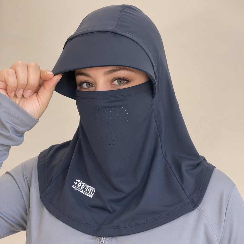 Chapeau de soleil intégral avec protection UV - Noir - One Size - image 2