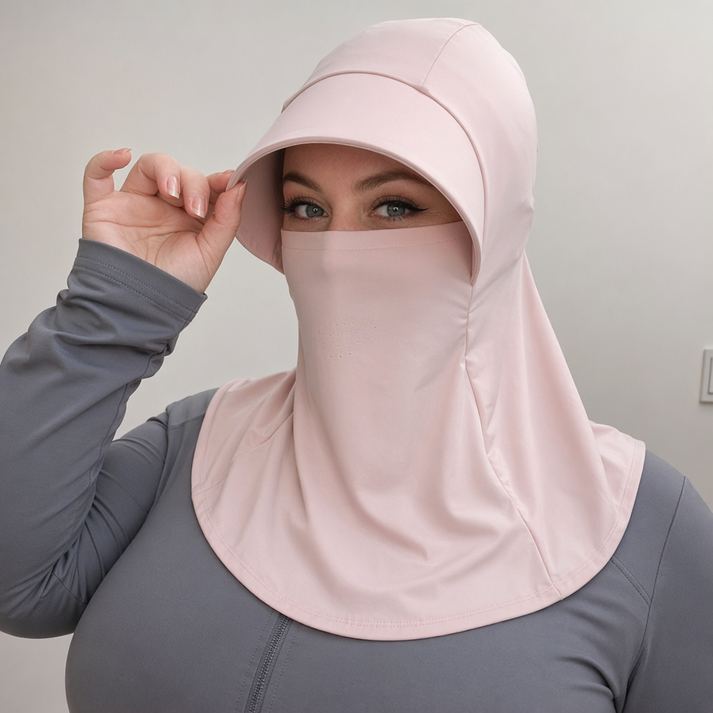 Chapeau de soleil intégral avec protection UV - Rose - One Size - image 3