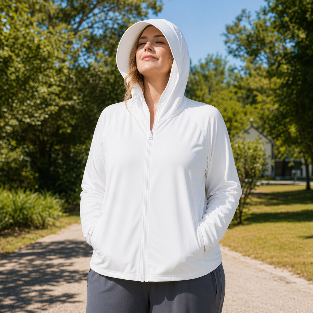 Vêtements de protection solaire légers à capuche - Blanc - 4XL - image 5