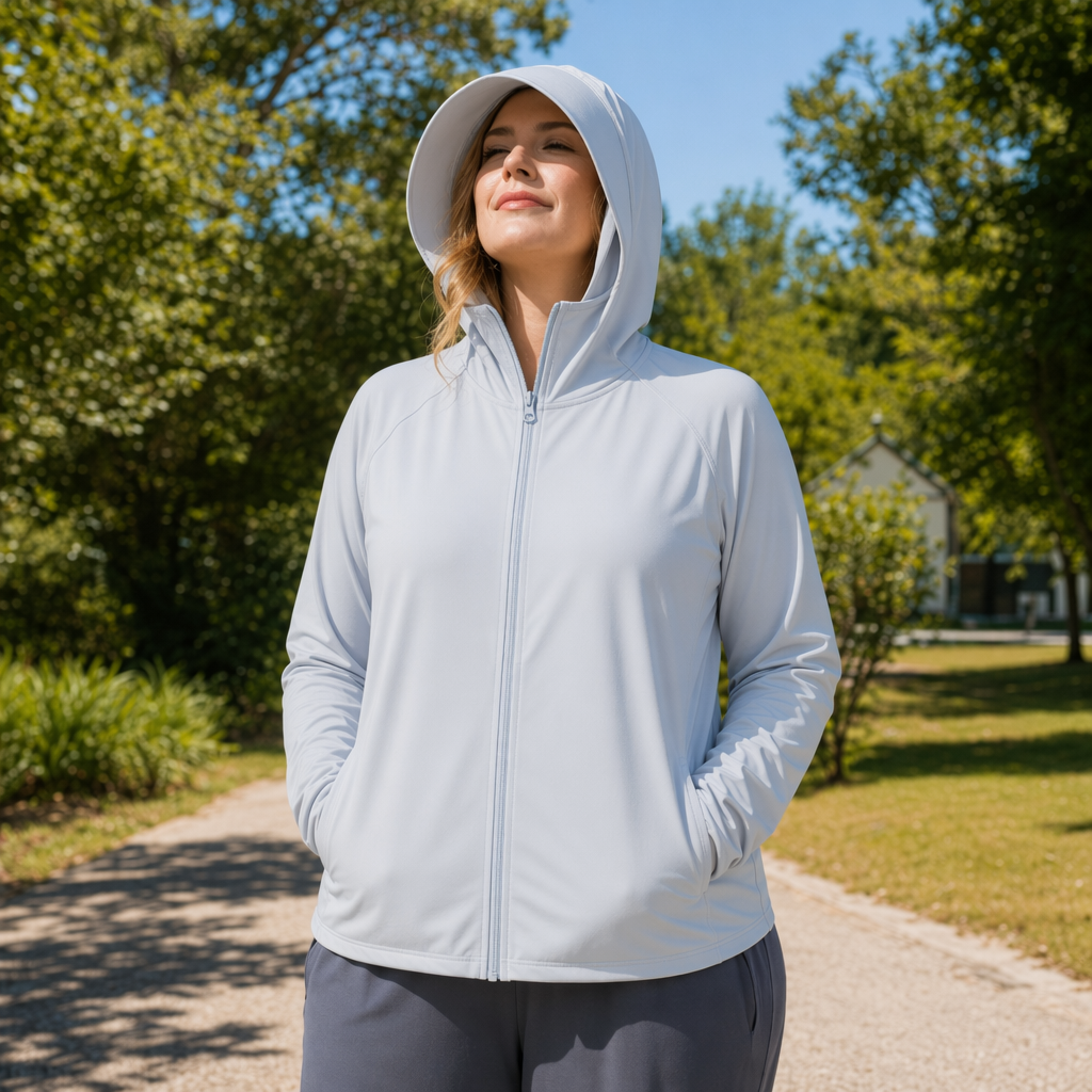 Vêtements de protection solaire légers à capuche - Gris clair - 4XL - image 7