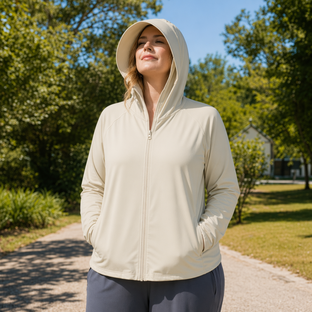 Vêtements de protection solaire légers à capuche - Café - 4XL - image 4