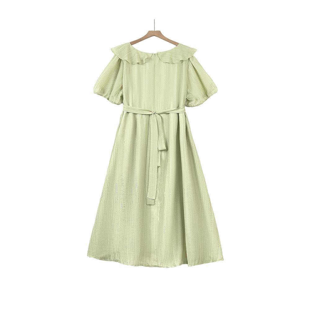 Robe maxi romantique à col volanté et manches bouffantes - image 5