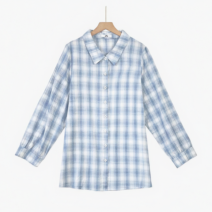 Ensemble chemise à carreaux en coton grande taille et robe débardeur - Chemise - 6XL - image 1