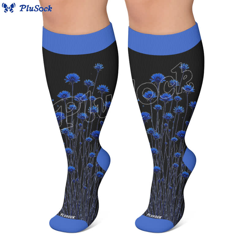 Chaussettes de compression Midnight Tulip grandes tailles - image 7