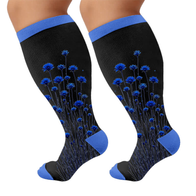 Chaussettes de compression Midnight Tulip grandes tailles - image 10