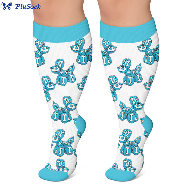 Chaussettes de compression grande taille en forme de crâne de chien ballon - image 7