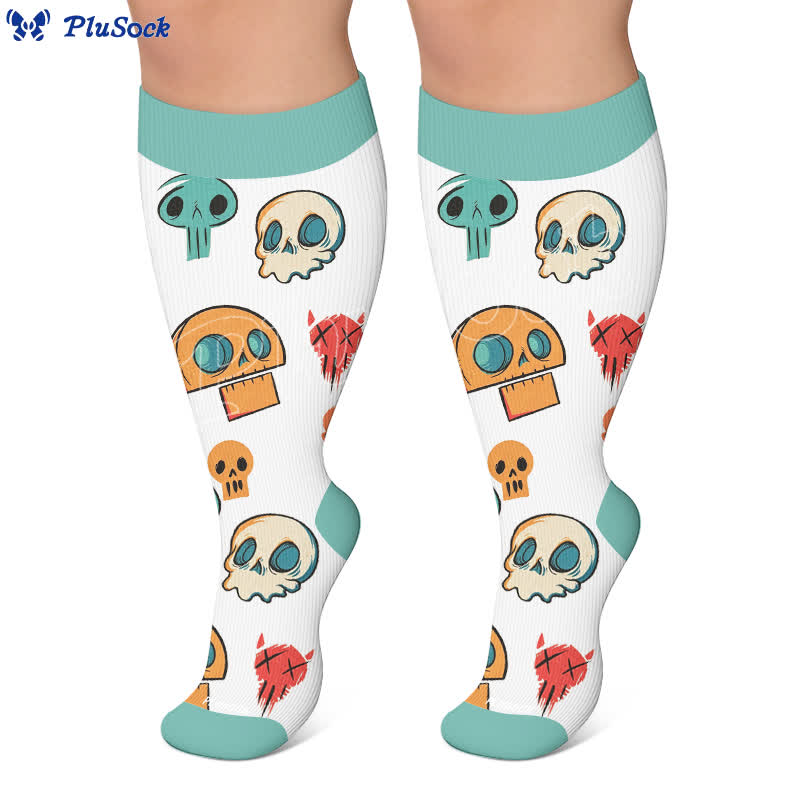 Chaussettes de compression grande taille en forme de crâne de chien ballon - image 6