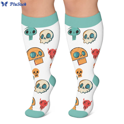 Chaussettes de compression grande taille en forme de crâne de chien ballon - image 6