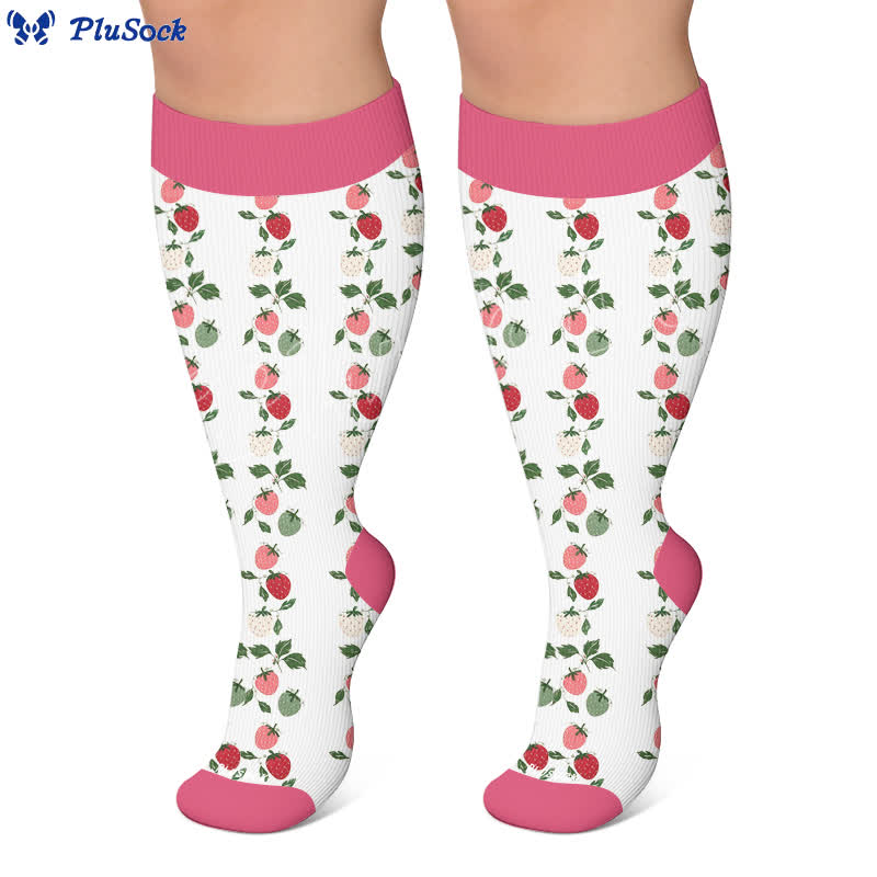 Chaussettes de compression côtelées à motif floral grandes tailles - image 7