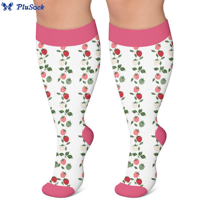 Chaussettes de compression côtelées à motif floral grandes tailles - image 7