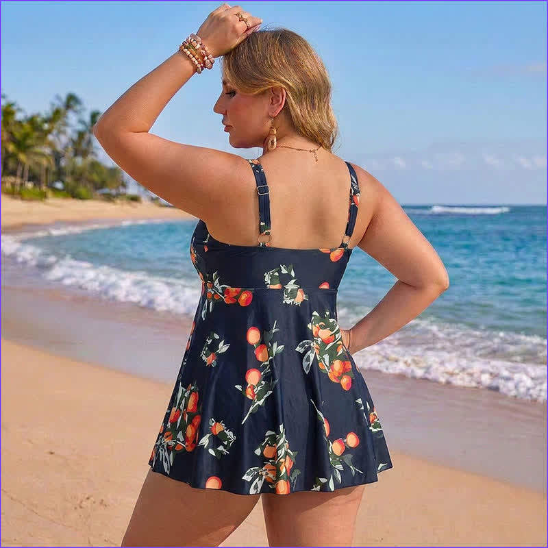 Robe de bain taille empire à imprimé léopard et fleurs - image 3