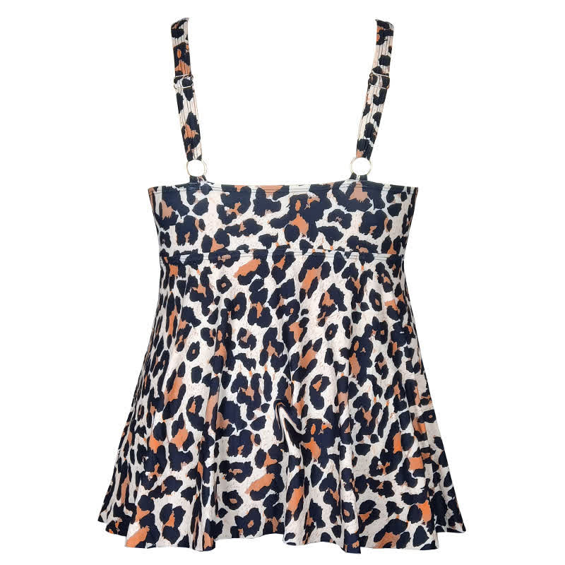 Robe de bain taille empire à imprimé léopard et fleurs - image 12