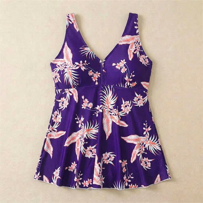 Robe de bain à col en V imprimée à pois fleuris - image 17