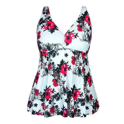 Robe de bain à col en V imprimée à pois fleuris - image 12