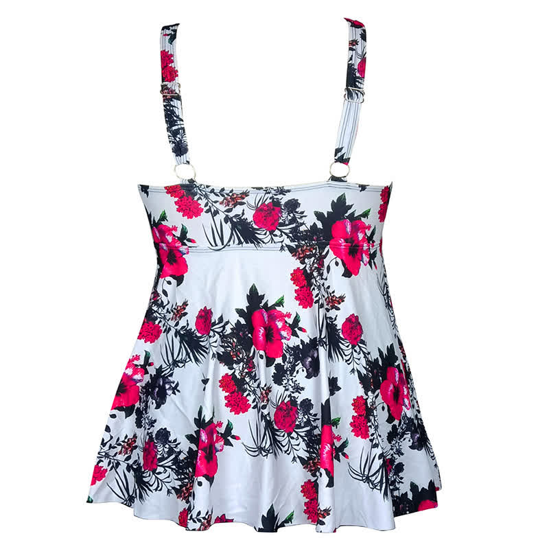 Robe de bain à col en V imprimée à pois fleuris - image 13