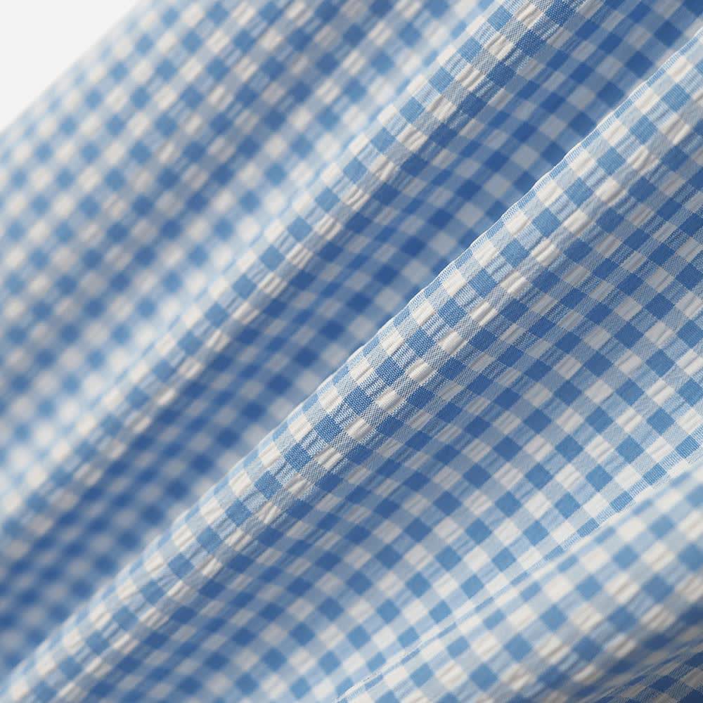 Chemisier à manches courtes bleu vichy à œillets grande taille - image 5