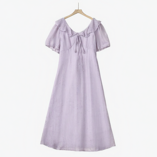 Robe mi-longue style cottagecore grande taille - Violet - 6XL - image 0