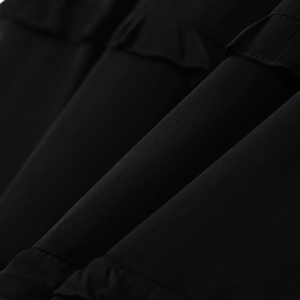 Robe midi élégante grande taille à col en V, volants et taille nouée - image 5